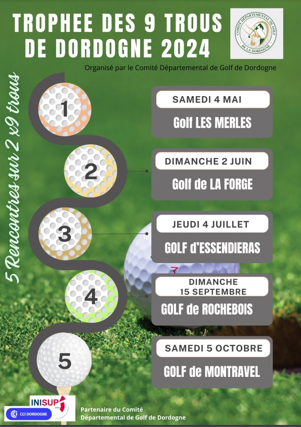 affiche2024 Évènements Sportifs du Golf Scolaire en Dordogne