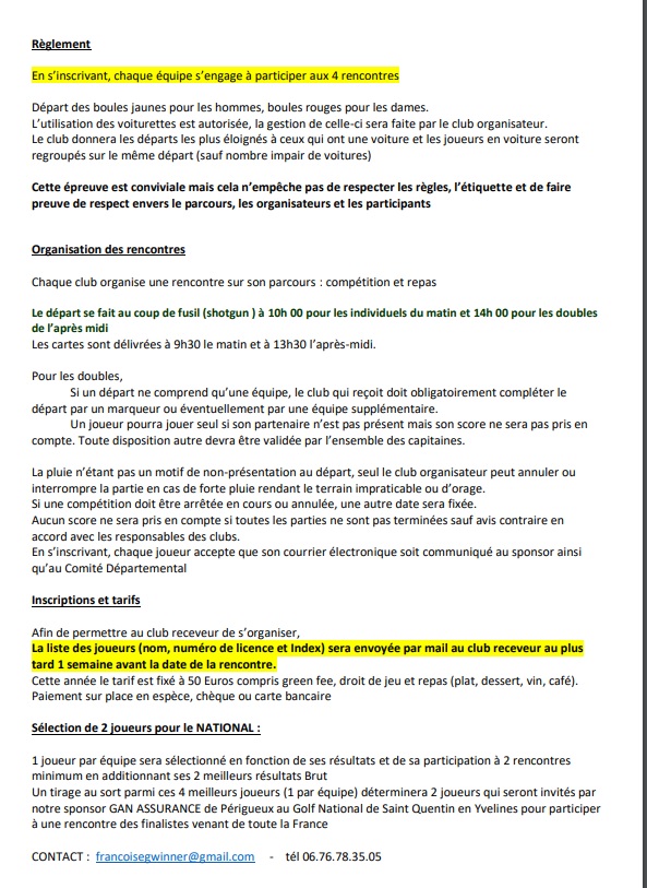 reglement2 Les partenaires du comité départemental de Golf de la Dordogne