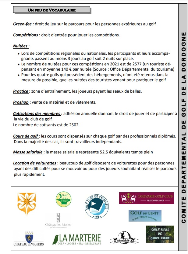 etude3 Plan d'action du Comité Départemental de Golf de la Dordogne