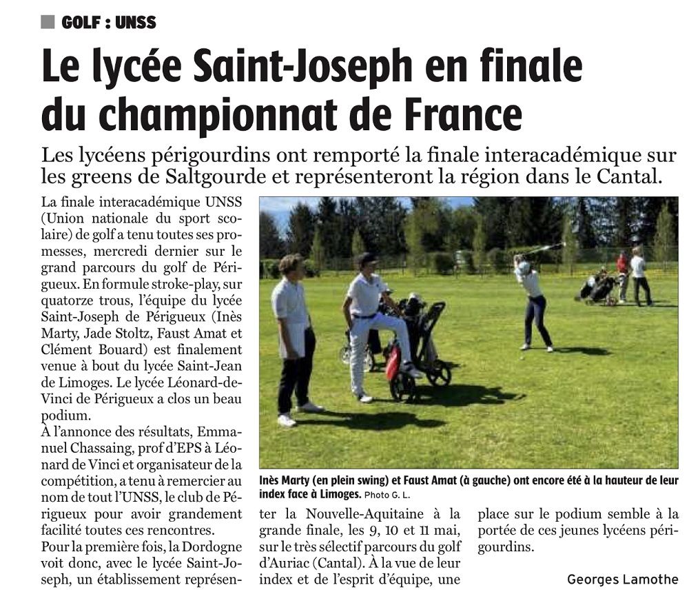 Article-765803df Évènements Sportifs du Golf Scolaire en Dordogne