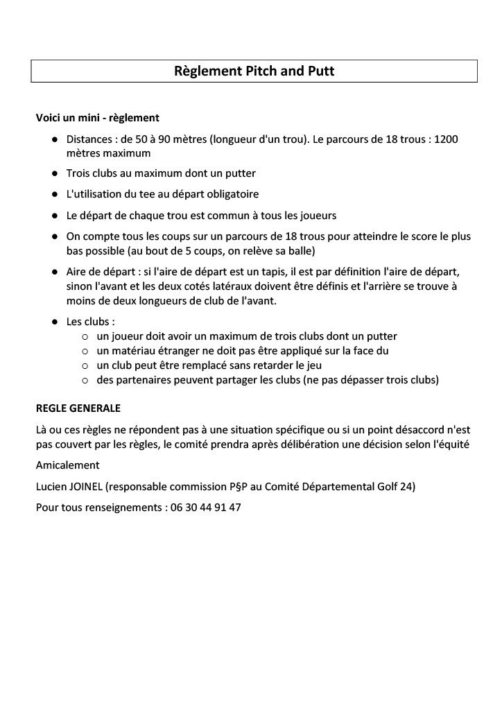 Reglementpitchandputt-980cdb27 Commission Pitch and Putt du Comité de Golf de la Dordogne